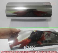 0.3m Wide Adhesive Car Glossy Silver Mirror Chrome Vinyl Tape Wrap Sticker CB