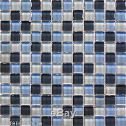 10SF Blue Crystal Glass Mosaic Tile kitchen backsplash wall bathroom shower sink