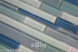 10SF-Blue Random Linear Glass Mosaic Tile Backsplash Kitchen Sink Wall faucet