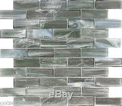 10SF Gray Stained Glass Mosaic Tile Kitchen Backsplash Spa Wall Faucet Shower