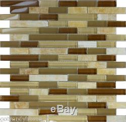 10SF Honey Onyx Marble Glass Mosaic Tile kitchen backsplash wall bathroom shower
