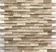 10SF White Oak Gray Marble And Beige Cream Glass Blends Mosaic Tile Kitchen Wall