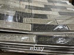 10X (sheets)12x12x8mm Glossy Glass Floor And Wall Tile (1sqft)EA