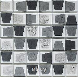 10 Pack- Mosaic Glass Tile for Kitchen Bathroom Backsplash Wall Tile