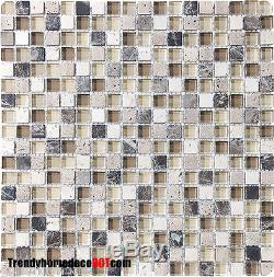10-SF brown stone Glass Mosaic Tile kitchen backsplash wall bathroom shower sink