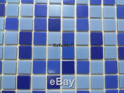 11PCS blue glass mosaic kitchen backsplash bathroom wall swimming pool bar tile