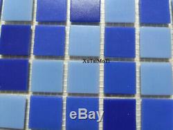 11PCS blue glass mosaic kitchen backsplash bathroom wall swimming pool bar tile