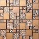 11PCS rose gold stainless steel metal mosaic glass tile bathroom background wall