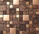 11-PCS Antique Wall Tiles, Copper Stainless Steel and Resin Blend Mosaic Tile