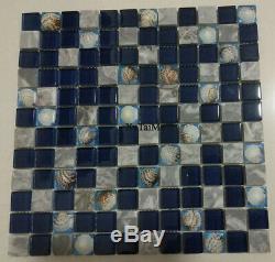 11pcs Shell Glass Stone Mosaic Tile Bathroom Wall Backsplash Kitchen Background