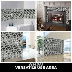 12 Sq Feet Black Silver Glass Tile Kitchen Backsplash Mosaic Art Decor Bath Wall