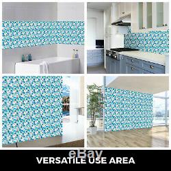 12pcs Mosaic Tile Glass Backsplash Tile Kitchen Wall Tile With Shovels & Gloves