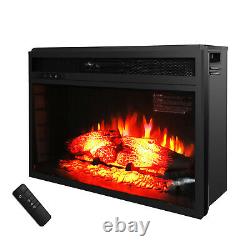 1500W 26 Embedded Fireplace Wall Tile Insert Heater Log Flame With Remote Control