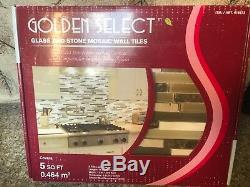 16 boxes Golden Select Glass & Stone Mosaic Wall Tile 616673 Med Fusion Tiles