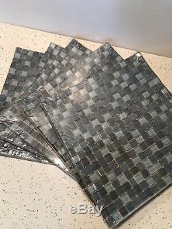 1/2 X 1/2 Blue Grey Blend Glass Mosaic Tile Backsplash Wall Spa Shower 5 SHEETS