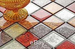 1 SQ M Autumn Hong Kong Foil Mix Glass Mosaic Bathroom DIY Wall Tiles 0072