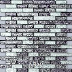 1 SQ M Black Silver Glass Bathroom Shower DIY Kitchen Mosaic Wall Tiles 0093