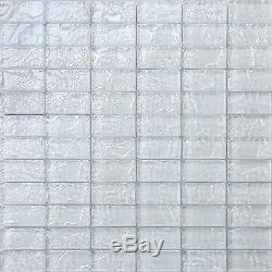 1 SQ M Glass Mosaic Wall Tiles Lava Pearl White Brick Bathroom Shower GTR10118