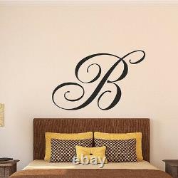1 x Monogram Single Calligraphy Style Initial Letter Wall Sticker Decal Vinyl
