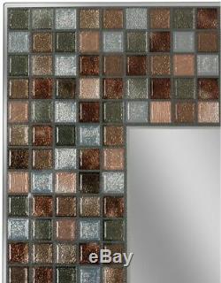 24x 30 Copper-Bronze Mosaic Tile Wall Mirror Bathroom Rectangle Vanity Hanging