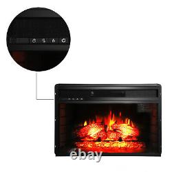 26 1500w Embedded Fireplace Inclined Wall Tile Fake Wood With Remote Control US