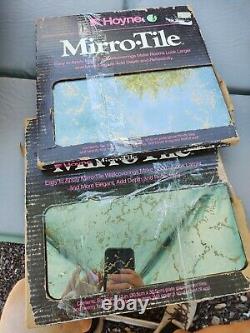 2 Boxes 10 Vintage Mirro Tile Glass Gold Vein Wall Mirror 12x 12 NOS