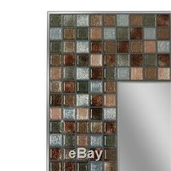 30 In. L X 24 In. W Earthtone Copper-Bronze Mosaic Tile Wall Mirror
