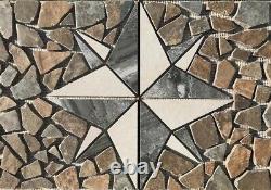 30 x 18 Tile & Glazzio Glass Medallion Deco Mosaic Accent Wall Use Only