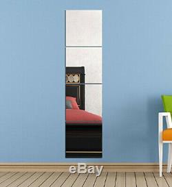 (35x35) Beauty4U Wall Mirror Tiles of Glass 4PCS 35x35 Flexible Frameless