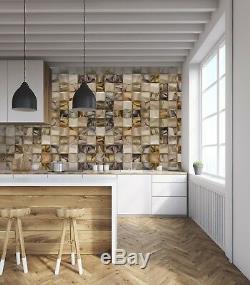 3D Glass Mosaic 932 Texture Tiles Marble Wall Paper Decal Wallpaper Mural AJ