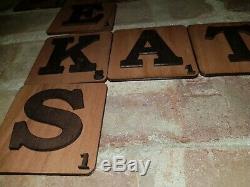 3D Large Tiles Scrabble Wooden Letter Wall Art Plywood Finished Danish Oil Decor