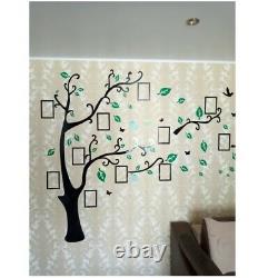 3D Photo Frame Acrylic Tree Wall Stickers Crystal Mirror DIY Family Decor Design