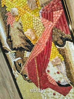 3D Wall Hanging Glass tile and Mineral Mosaic Matador by Genaro Alvarez 1955