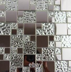 3D round stainless steel metal Glass Mosaic kitchen Backsplash Shower Wall Tile