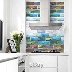 4412 (48-Pack) Peel And Stick Glass Wall Tile, 6 X 3, Multicolor Tiles