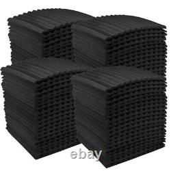 96Pack Acoustic Foam Sound Proof Panel Wall Tiles Record Studio Black 12x12x1