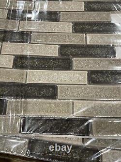 9X (sheets)12x12x8mm Glossy Glass Floor And Wall Tile (1sqft)EA