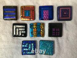 9 Dunis studios glass art tiles 2x2 gorgeous one of a kind