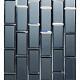 ABOLOS Glass Mirror Backsplash Wall Tile 3x 6 Graphite Blue/Frosted Matte