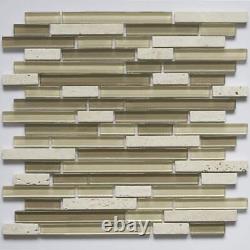 Abolos Glass Tile 12X12 For Wall and Pool French Vanilla (11 Sq. Ft. /Case)