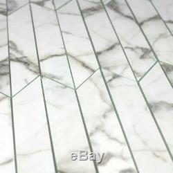 Abolos White Gray Matte Glass Wall Tile 54-Pack 3-in x 12-in