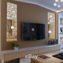 Acrylic Mirrored Wall Sticker Home Decor Living Room Decoration Geometric