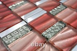Aluminium Mosaic Glass Aluminum Red Wall Mirror Tiles Kitchen Shower Bad F 10