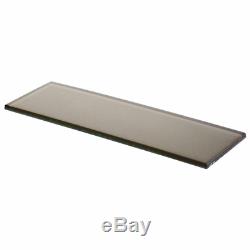 Aluminum Brown 4 in. X 16 in. Glossy Glass Wall Tile (10.56 sq. Ft. / case)