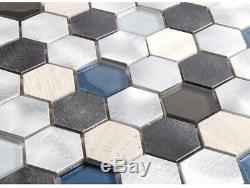 Aluminum Metal Glass Stone Backsplash, Multi Color, Kitchen, Bathroom Wall Tiles