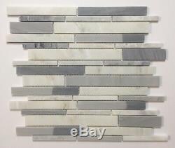 American Olean Genuine Stone Ice Gray 11 X 13 Linear Mosaic Wall Tile