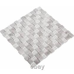 Apollo Tile Wall Tile 11.8x11.8 Gray+Glass Polished+Etched Mosaic Floor+Indoor