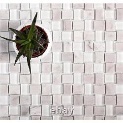 Apollo Tile Wall Tile 11.8x11.8 Gray+Glass Polished+Etched Mosaic Floor+Indoor