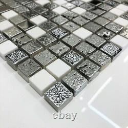 Arctic Vintage Silver Mosaic Tiles Walls Floors Bathrooms Kitchens Splashback