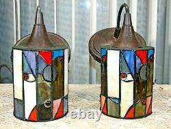 Art Deco Sconces Slag Glass Warhol Dali Style Mosaic Tile Porch Wall Light Lamp